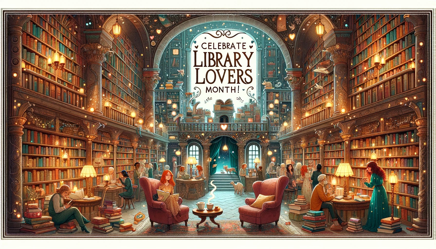 library lovers month decorative image