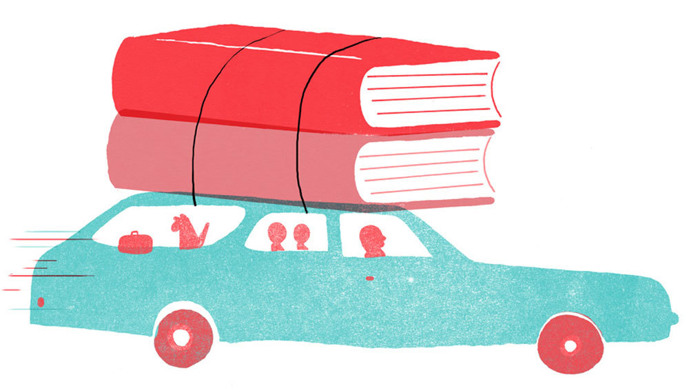 car with books