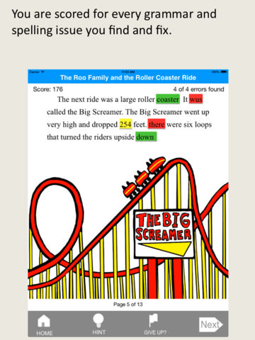 Grammar Hammer roller coaster game