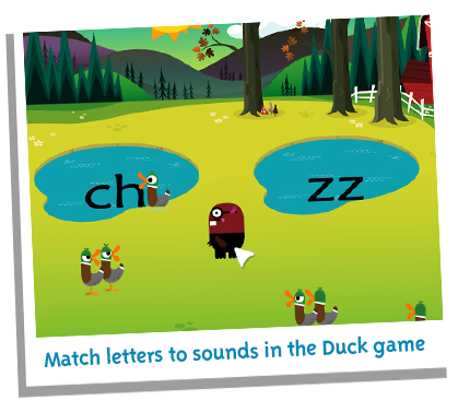 Monster choosing letter sounds