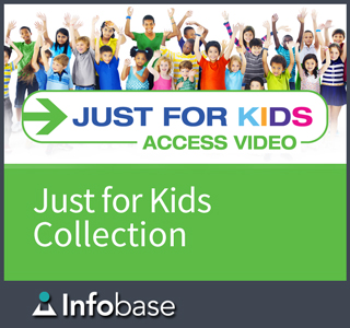 For Kids Logo with a green background and a group of children above