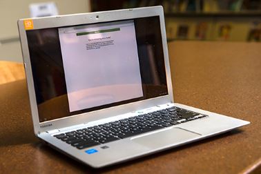 Chromebook on a table