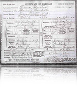 Scan of a faded black and white marriage record